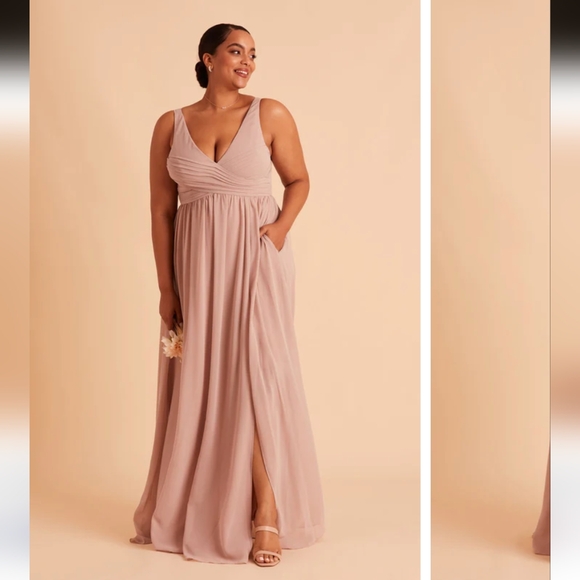 Birdy Grey Laurie Empire Dress Chiffon Taupe- L - Picture 8 of 9